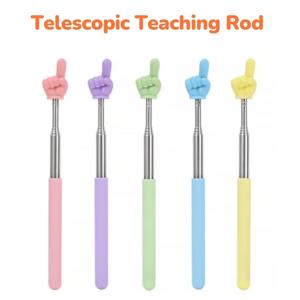 5 Pcs 스테인레스 스틸 교육 포인터 텔레스코픽 막대 손가락 디자인 교육 스틱 손가락 독서 스틱 학교 사무용품
