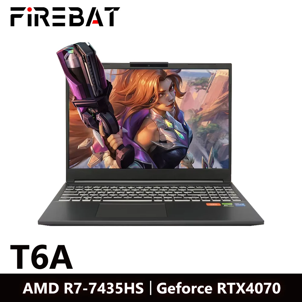 FIREBAT T6AD 16인치 Geforce RTX 4070 AMD Ryzen7 7435HS DDR5 165Hz 2.5K Wifi6 BT5.1 16GB 512GB 게임용 게이머 노트북 노트북