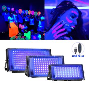 LED UV 램프 홍수 빛 395nm 400nm USB 5V 자외선 무대 램프 50W 100W 200W LED 무대 블랙 라이트 방수 디스코 파티