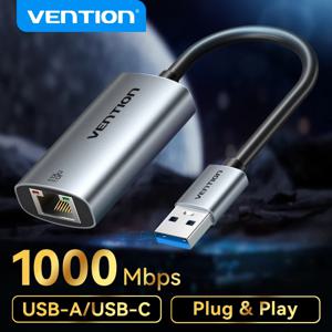 Vention USB 이더넷 어댑터 노트북 Macbook 스위치 용 1000/100Mbps USB 3.0 RJ45 Lan iPad Pro 유형 C 이더넷 네트워크 카드