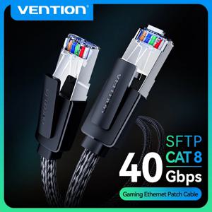Vention 이더넷 케이블 CAT8 40Gbps 면 땋은 네트워크 Lan 패치 코드 PC 모뎀 노트북 PS 5/4 라우터 RJ45 케이블 이더넷