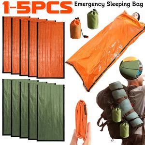 1/3/6pcs 휴대용 비상 담요 야외 생존 긴급 침낭 방수 열 Bivy 자루 캠핑 액세서리