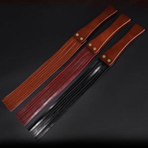 48cm 정품 가죽 술 패들 승마 작물 Flogger Horsewhips 스파이크 나무 손잡이 스팽킹 패들 슬래퍼 승마 Spurs