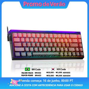 AULA HERO 68HE 자기 스위치 키보드 신속한 트리거 8K 반환 Esports 게이머 키보드 RGB 유선 게임용 키보드