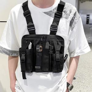 전술 가슴 장비 가방 힙합 streetwear 조끼 가방 남여 가슴 팩 조정 가능한 prethoracic 가방 남자 야외 스포츠 조끼 배낭