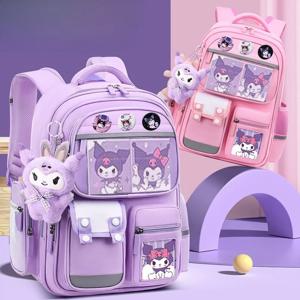 Sanrios 학생 대용량 DIY 배낭 헬로 키티 Cinnamoroll Kuromi 만화 어린이 Schoolbag 럭셔리 경량 배낭