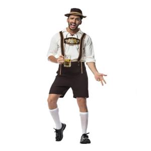 남성 옥토버 페스트 의상 세트 전통 바이에른 맥주 축제 멜빵 Lederhosen Man Cosplay Carnival Halloween