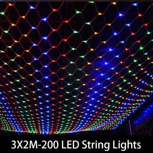크리스마스 Garlands LED 문자열 크리스마스 그물 메쉬 조명 요정 크리스마스 파티 정원 웨딩 홈 장식 커튼 조명