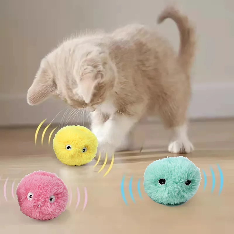 스마트 고양이 장난감 대화 형 공 플러시 전기 Catnip 훈련 장난감 새끼 고양이 터치 울리는 애완 동물 제품 끽끽 거리는 장난감 공 고양이 Supplie