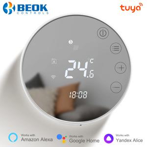Beok Tuya 스마트 Wifi 온도 조절기 따뜻한 바닥 가스 보일러 난방 온도 조절 LCD 터치 스크린 Alice, Alexa 용 원격 제어