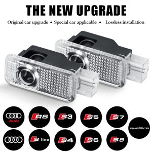 LED 자동차 문짝 로고 웰컴 라이트 레이저 프로젝터 램프, 아우디 S라인 S3 S4 S5 S6 S7 RS 콰트로 Q7 Q5 Q3 A4 B8 8 8P A3 A6 C7 A5 A6L 용