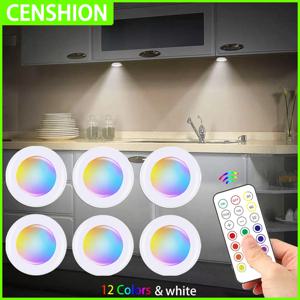 원격 제어와 캐비닛 조명 아래 LED 무선 RGB 색상 부엌 침실 옷장 카운터 벽 램프에 대 한 밤 빛을 변경