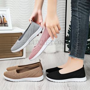 솔리드 컬러 신발에 여성 슬립 여름 패션 메쉬 통기성 캐주얼 신발 걷기 미끄럼 방지 플랫폼 샌들 플랫 로퍼