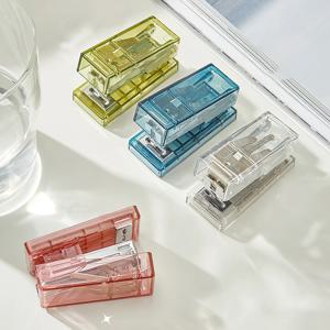 미니 투명 컬러 스테이플러 1000pcs 26/6 스테이플 세트 휴대용 바인더 사무실 바인딩 도구 학교 A7639