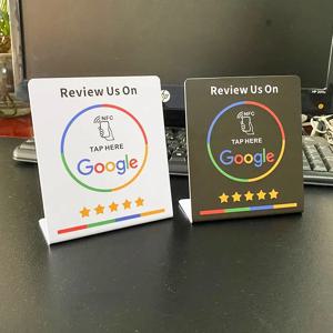 13.56Mhz 프로그래밍 가능 Google 리뷰 카드 NFC 스테이션 테이블 NFC Google 리뷰 디스플레이 벤딩 카드 스탠딩 브랜드 브래킷