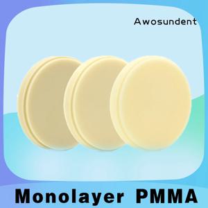 A1 A2 A3 B1 B2 색상 단층 PMMA 빈 치과 실험실 CadCam 재료 98mm 밀링 수지 디스크 Pmma 블록