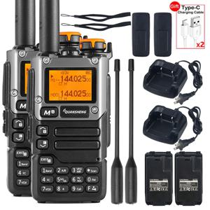 Quansheng UV K5 (8) 워키 토키 2PCS Am Fm 양방향 라디오 정류자 스테이션 아마추어 햄 무선 세트 장거리 수신기