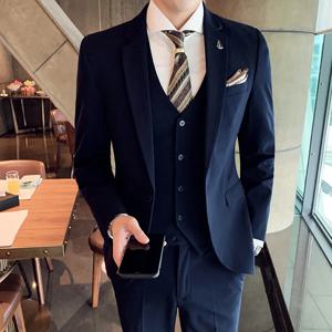 남자 2025 3 피스 정장 세트 캐주얼 비즈니스 결혼식 연회 복장 잘 생긴 M-4XL 조끼와 바지와 세련된 조합