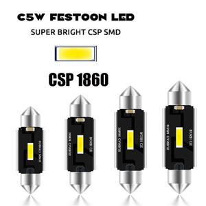 슈퍼 브라이트 CSP 1860 LED 자동 독서 램프 번호판 조명, 1X C5W C10W LED, 31mm, 36mm, 39mm, 41mm, 12V 화이트