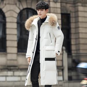 남성용 화이트 덕 다운 방풍 파카 다운 재킷, 두꺼운 익스트림 겨울 코트, 오버사이즈 퍼 칼라, 겨울 커플, 신상