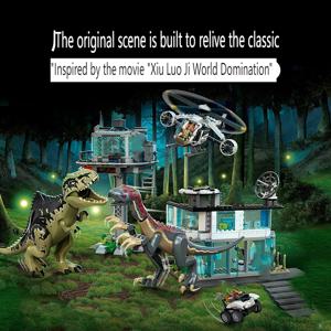 남부 자이언트 야수 드래곤 크리 에이 티브 MOC RV 빌딩 블록 Velociraptor DIY 76946 모델 벽돌 조립 장난감 선물 어린이를위한