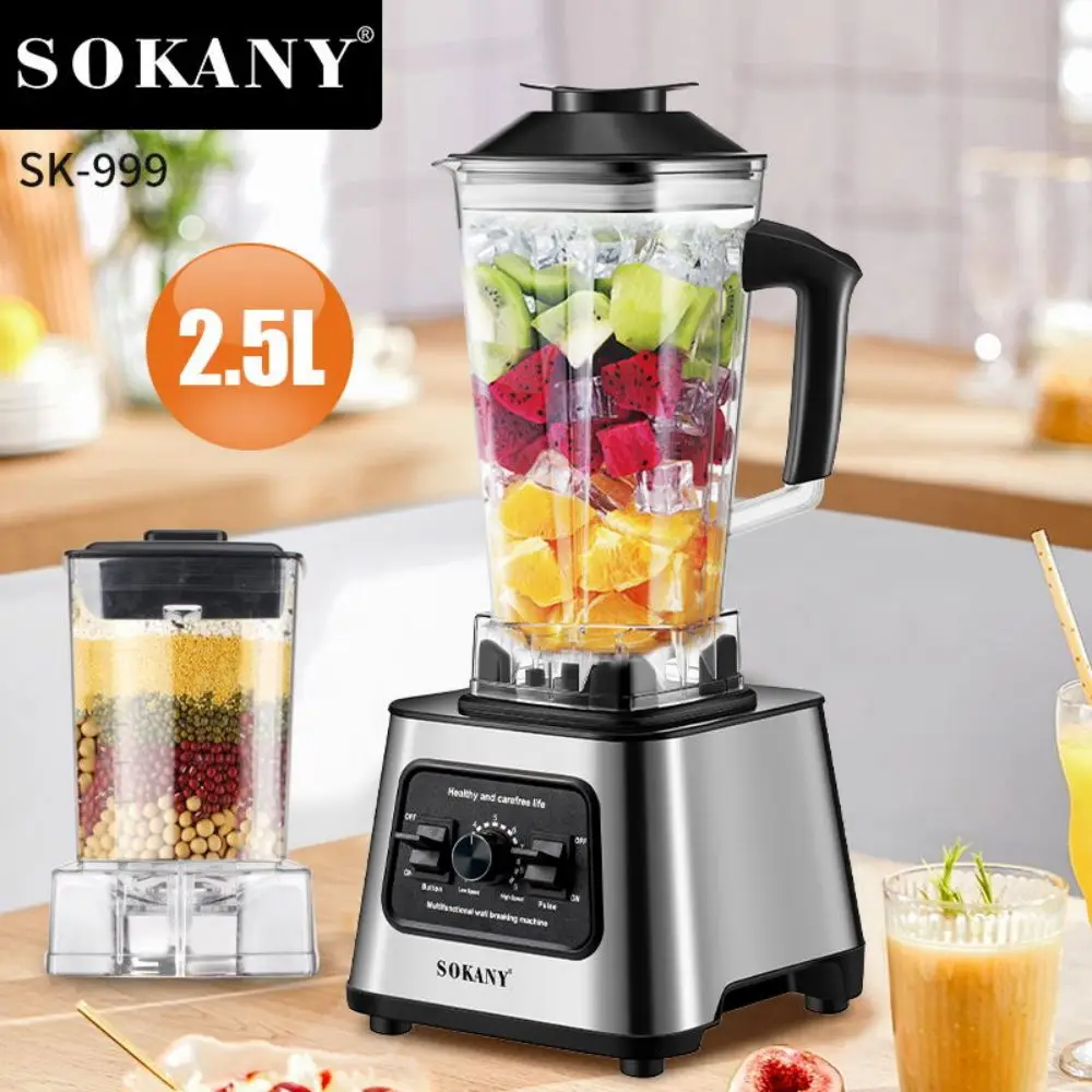 1 Sokany 플러그 유형 2.5L 다기능 벽 파괴 기계, 블렌더, 얼음 분쇄기, 요리 기계 SK-999 6000W 고출력
