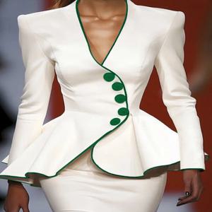 Modigirl 2025 봄 신사복 오리지널 자켓 겉옷 딥 브이넥 긴 소매 Buttoned Slim Elegant Ladies Clothing Tops