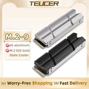 TEUCER M.2-9 SSD NVMe 방열판 M2 2280 SSD 하드 디스크 PC PS5 PCIE 2280 SSD 용 실리콘 열 패드가있는 알루미늄 방열판