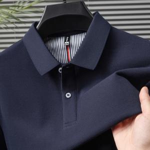 100% 순면 반팔 하이엔드남성 마구 셔츠 여름 정품 패션 고품질 상의 순색 고품질칼라 등 스트라이프 티셔츠
