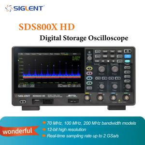 Siglent SDS802/804/812/814/822/824X HD 고화질 오실로스코프, 12비트 해상도, 2/4 채널, 대역폭 70MHz