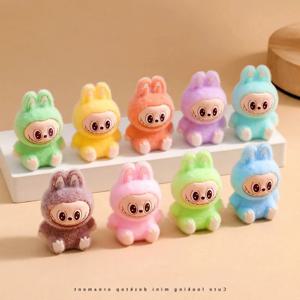 10pcs 사랑스러운 Lububu 애니메이션 몰려들 DIY 액션 그림 장식 펜던트 데스크탑 Kawaii 인형 자동차 장식품 장난감 크리스마스 선물