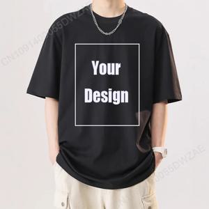 디자인 텍스트 이름 Tsihrts 자신의 메시지를 추가하십시오 남성용 Tshirt 맞춤형 코튼 남성 T 셔츠 패션 남성 T 셔츠 십대 팀