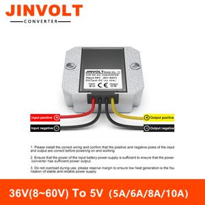 36V~5V DC-DC 스텝다운 모듈 컨버터(8V~60V 입력, 5A/6A/8A/10A 출력), 정전압 전력 컨버터