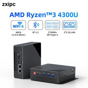 ZXIPC Ryzen 3 4300U 새로운 미니 PC Windows 11 Pro 32GB 1TB DDR4 WIFI6 BT5.2 Office 게임용 듀얼 채널 데스크탑 PC