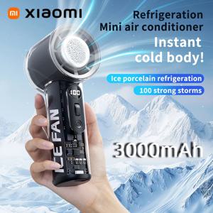 Xiaomi MIJIA 휴대용 냉동 소형 에어컨 100 바람 고속 미니 휴대용 팬 3000mAh USB 야외 터보 팬