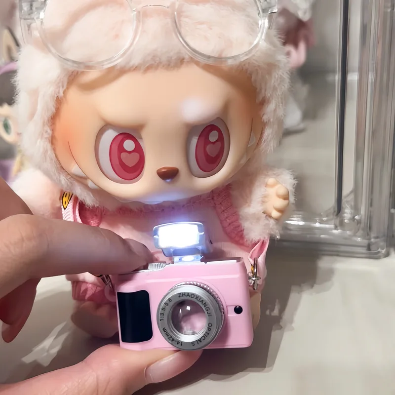 17cm Labubu 플래시 카메라 면 인형 장식 카메라 가방 인형 액세서리