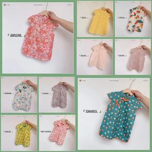여름 Cheongsam 드레스 어린이 중국어 번체 옷 소녀 아기 멋진 Vestidos 어린이 현대 Qipao Hanfu 인쇄 의상