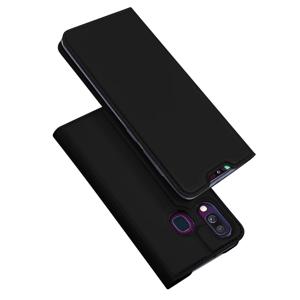 DUX DUCIS 스킨 프로 시리즈 접이식 지지대 가죽 플립 가죽 휴대폰 커버 케이스 삼성 갤럭시 A40 - 블랙