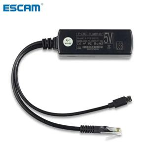 ESCAM 태블릿 드롭캠 또는 라즈베리 파이용, IEEE 802.3af 마이크로 USB 액티브 PoE 스플리터, 이더넷을 통한 전력 48V ~ 5V 2.4A