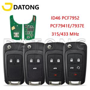 Chevrolet Cruze Sail Orlando Malibu Aveo Spark 315/433 MHz ID46 칩 자동 스마트 컨트롤 플립 키용 Datong World 자동차 원격 키