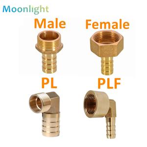PC PCF PL PLF 파고다 커넥터 6 8 10 12 14 16mm 호스 바브 커넥터 호스 테일 나사 1/8 1/4 3/8 1/2 BSP 황동 파이프 피팅