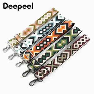 Deepeel 3.8cm 패션 캔버스 웨빙 컬러 자카드 스트랩 80-130cm 조절 가능한 어깨 크로스 바디 스트랩 여성용 가방 액세서리