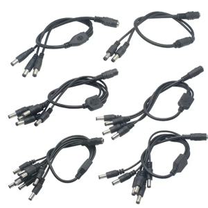 DC 전원 잭 5.5x2.1mm DC 전원 케이블 보안 CCTV 카메라 및 LED 스트립용 1 암-2,3,4,5,6,8 수 플러그 분배기 어댑터