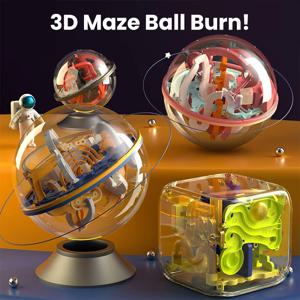 3D 퍼즐 공 미로 장난감 어린이 도전 장애물 게임 미로 공 3D 미로 몬테소리 퍼즐 균형 Traine 정리 게임