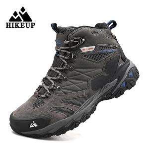 HIKEUP 하이킹 부츠 남성 야외 부츠 스웨이드 하이 탑 트레킹 스포츠 남성 신발 방수 전술 전투 군사 부츠