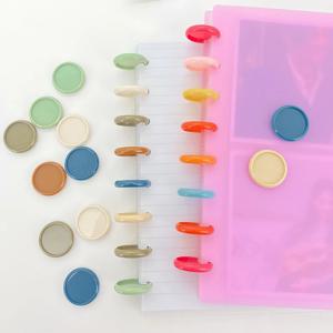 12pcs 24mm 버섯 구멍 바인더 링 노트북 및 저널 플래너에 대 한 플라스틱 디스크 플라스틱 링 가슴 바인더 사무 용품