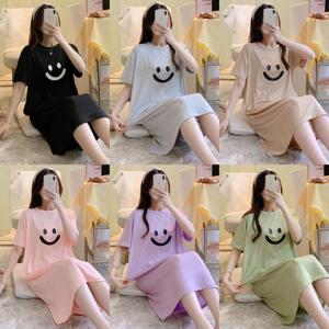 여름 숙녀 출산 새로운 반팔 잠옷 여성 여름 잠옷 출산 캐주얼 대형 느슨한 잠옷 Homewear