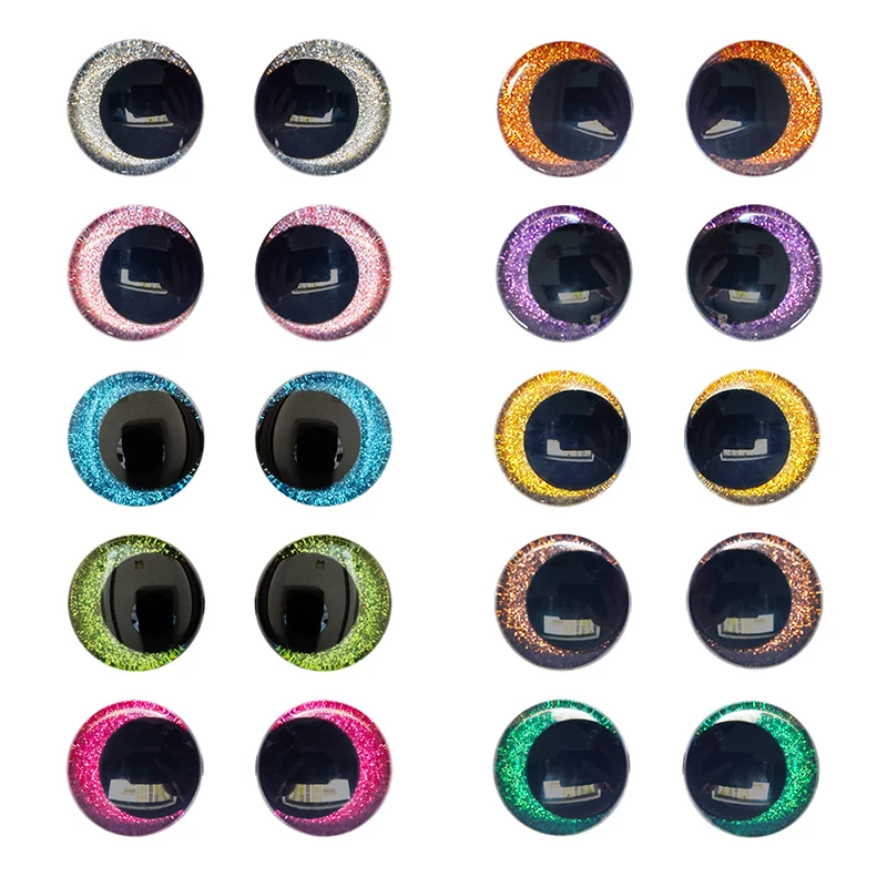 Diy 3d 12mm 인형 만들기 공급 액세서리 크로 셰 뜨개질 Amigurumi에 대한 16mm 스파클 안전 눈 플러시 장난감에 대한 25mm 30mm 반짝이 눈