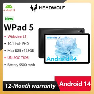 Headwolf WPad 5 안드로이드 14 태블릿 10.1 인치 4+4GB RAM 128GB Rom 5500 mAh WIFI 태블릿 PC 지원 WideVine L1