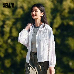 Semir 여성용 드로스트링 루즈 후드 재킷, 시원한 자외선 차단 텍스처 코트, 2024, 여름 신상